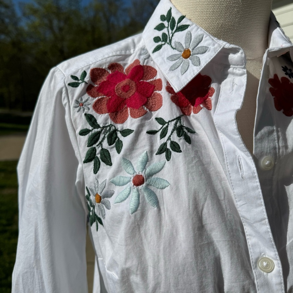 Maeve embroidered shirt from Anthropologie